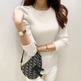 リブニット パフショルダーニット 長袖ニット | COCOMOMO | 詳細画像27 