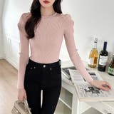 リブニット パフショルダーニット 長袖ニット | COCOMOMO | 詳細画像26 