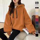 キャラメル | 裏起毛バックロゴパーカー 裏起毛 オーバーサイズパーカー | COCOMOMO