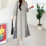 7分袖 Tシャツワンピース ギンガムチェック柄 | COCOMOMO | 詳細画像5 