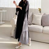 7分袖 Tシャツワンピース ギンガムチェック柄 | COCOMOMO | 詳細画像7 