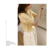 サマーニット 半袖 花柄 透け感 涼しい ニット 薄手 デート フェミニン | COCOMOMO | 詳細画像2 
