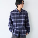 PURPLE | 楽はおりオンブレチェックシャツ【ストレッチ、防シワ】 | coen【men】