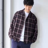 WINE | 【通気性】リラックスオータムチェック長袖シャツ | coen【men】