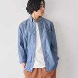 COBALT | ワンポイントベア刺繍 ボタンダウンシャンブレーシャツ | coen【men】