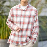RED | コットンレーヨンオンブレーチェックオープンカラーシャツ | coen OUTLET