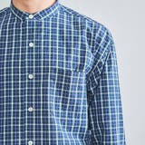 チェックバンドカラー7分袖シャツ | coen OUTLET | 詳細画像12