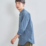 チェックバンドカラー7分袖シャツ | coen OUTLET | 詳細画像5