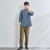 チェックバンドカラー7分袖シャツ | coen OUTLET | 詳細画像7