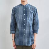 チェックバンドカラー7分袖シャツ | coen OUTLET | 詳細画像8