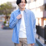 NAVY | 強撚ブロードストライプシャツ | coen【men】