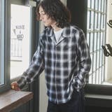 BLACK | TOWNCRAFT(タウンクラフト)別注オンブレチェックオープンカラーシャツ | coen【men】