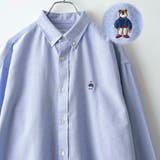 LT.BLUE | ワンポイントベア刺繍レギュラーカラーシャツ | coen【men】