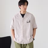 NATURAL | Sarry Cat刺繍レーヨンシャツ（ナチュラル） | coen【men】