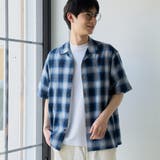 NAVY | オンブレーチェックシャツ | coen【men】