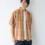 ORANGE | シアサッカーチェックシャツ | coen【men】