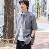 NAVY | リネンコットンショートスリーブシャツ | coen【men】