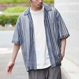 NAVY | 透かし編みニットオープンカラーオーバーシャツ | coen OUTLET