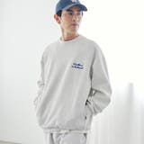 LT.GRAY | クリーンプラスロゴクルースウェット【防汚（食品汚れ）、UVカット】 | coen【men】