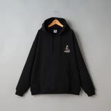 BLACK | 【WEB限定】モジャッシュヒゲサガラスウェットパーカー | coen【men】