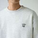 LT.GRAY | ドッグシシュウクルーネックスウェット【保温性】 | coen【men】