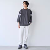 Repurヘビーコットン七分袖フットボールTシャツ【抗菌性、消臭性】 | coen【men】 | 詳細画像8 