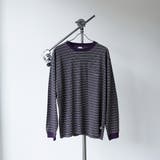 PURPLE | 【Tough&Soft】天竺マルチボーダーロングスリーブTシャツ | coen【men】