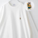 WHITE | ワンポイントベア刺繍USAコットンロングスリーブＴ | coen【men】