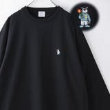 BLACK | ワンポイントベア刺繍USAコットンロングスリーブＴ | coen【men】