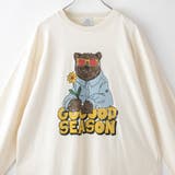 NATURAL | ベアピグメントプリントロングスリーブＴシャツ | coen【men】