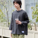 DK.GRAY | USAコットン七分袖フットボールTシャツ | coen【men】