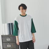 ベースボール配色7分袖Tシャツ | coen OUTLET | 詳細画像2