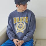 NAVY | CVC裏毛エンブレムカレッジスウェット | coen OUTLET