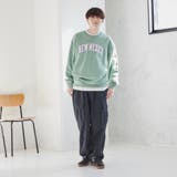 CVC裏毛ツイルワッペンカレッジスウェット | coen【men】 | 詳細画像5