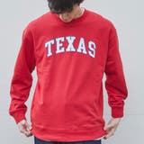 RED | CVC裏毛ツイルワッペンカレッジスウェット | coen【men】