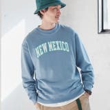 LT.BLUE | CVC裏毛ツイルワッペンカレッジスウェット | coen【men】