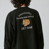 BLACK | ビッグシルエットスーベニア刺繍天竺ロングスリーブTシャツ | coen【men】