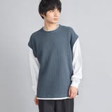 フェイクレイヤードワッフルロングスリーブTシャツ | coen【men】 | 詳細画像1 