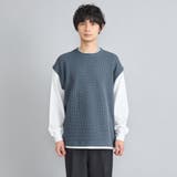 フェイクレイヤードワッフルロングスリーブTシャツ | coen【men】 | 詳細画像12 