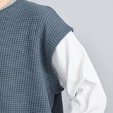 フェイクレイヤードワッフルロングスリーブTシャツ | coen【men】 | 詳細画像17 