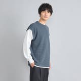 フェイクレイヤードワッフルロングスリーブTシャツ | coen【men】 | 詳細画像3 