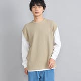 BEIGE | フェイクレイヤードワッフルロングスリーブTシャツ | coen【men】