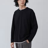 BLACK | スキッパーレイヤードロングTシャツ | coen【men】