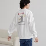 刺繍風発泡プリントクルーネックスウェット | coen【men】 | 詳細画像1