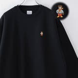 BLACK | ワンポイントベア刺繍裏起毛クルーネックスウェット | coen【men】