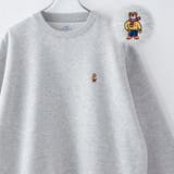 MD.GRAY | ワンポイントベア刺繍裏起毛クルーネックスウェット | coen【men】