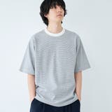 WHITE | クリーンプラスボーダーTシャツ ショートスリーブ【抗菌防臭 防汚(食品、衿部分の… | coen【men】