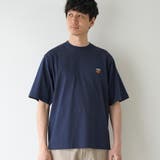NAVY | USAコットンアニマル刺繍Tシャツ | coen【men】