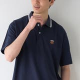 NAVY | 【接触冷感】カノコアニマル刺繍ポロシャツ | coen【men】