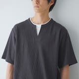 キーネックフェイクレイヤード半袖Tシャツ | coen【men】 | 詳細画像18
